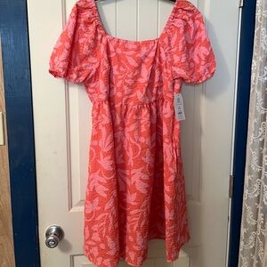 Pink Puff Sleeve Dress